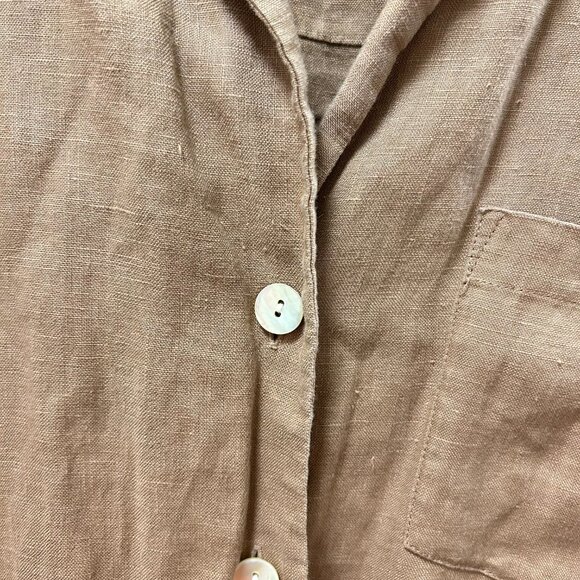 Wilfred Free Linen Button-Up Shirt Tan – S - Picture 6 of 9